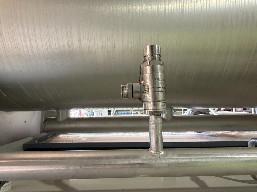 Stainless-steel ozone gas relief or control valve assembly.