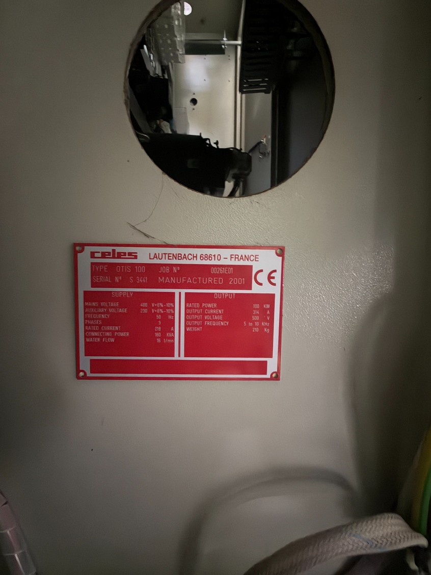 CELES OTIS 100 converter nameplate.