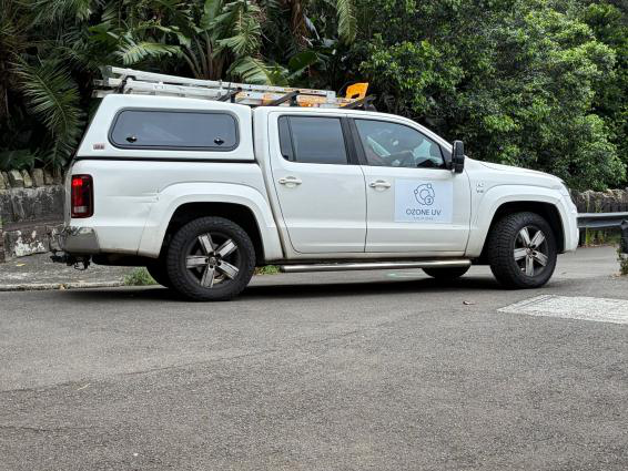 Ozone UV Solutions service vehicle arriving at a treatment plant site