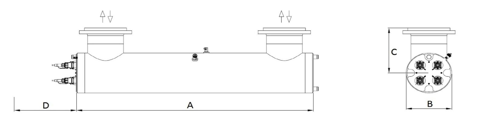 WEDECO Acton PE dimension drawing